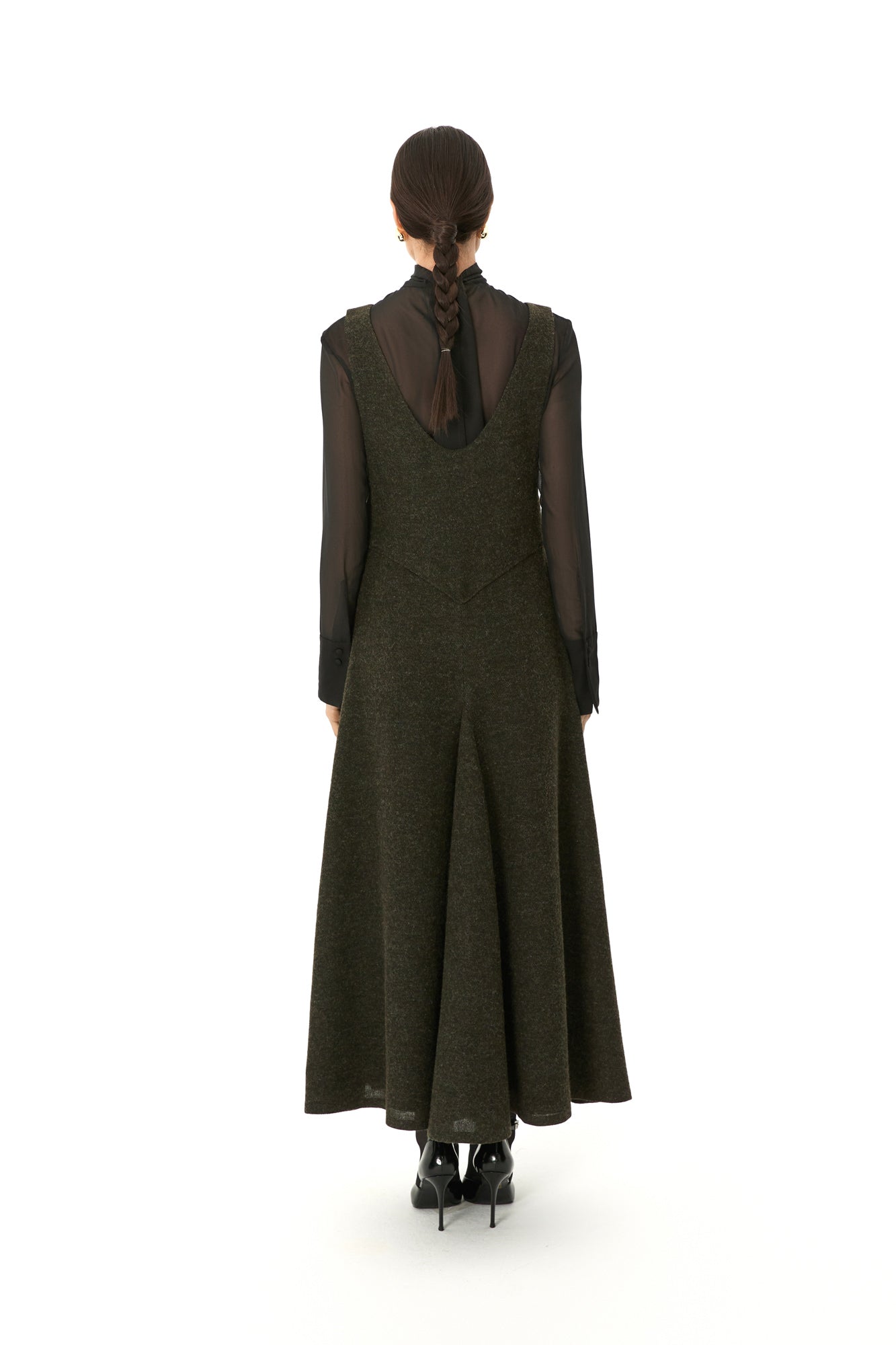 Flared Maxi wool dress